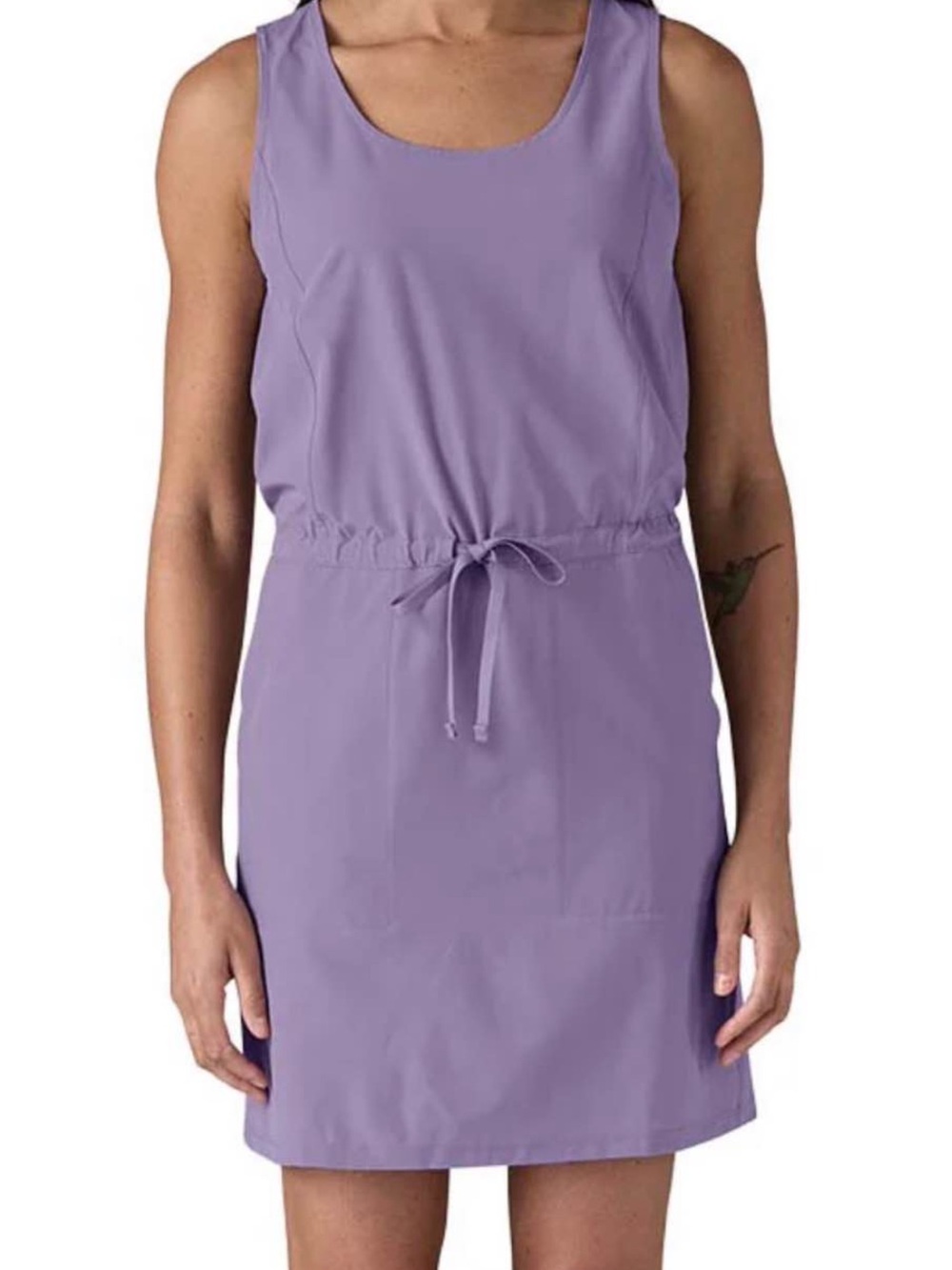 Patagonia Women’s Fleetwith Dress Small Concrete Purple Sleeveless Drawstring